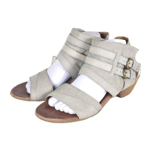 Miz Mooz Women's Cyrus US9-9,5 EU40 Gray Ankle Straps Double Buckle Sandals - Picture 1 of 16